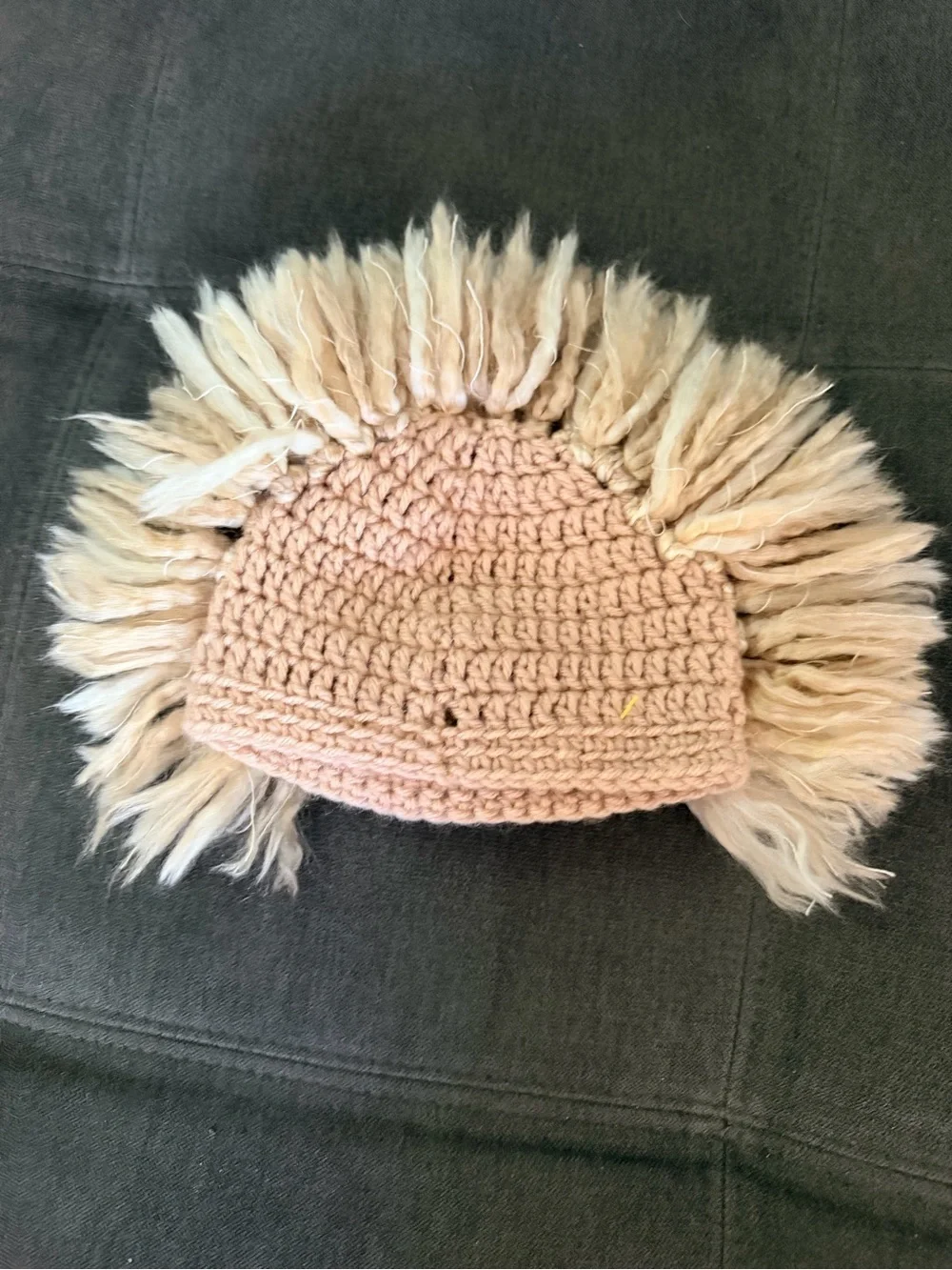 Handmade Kids Lion Beanie Hat in Beige